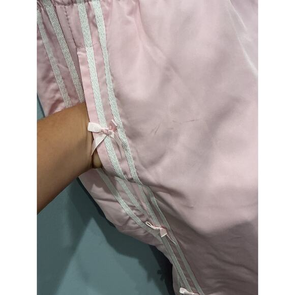 Sunday Retreat Womens Satin Track Pants Size XL Pink Coquette Bow Lace Kidcore - Picture 6 of 7